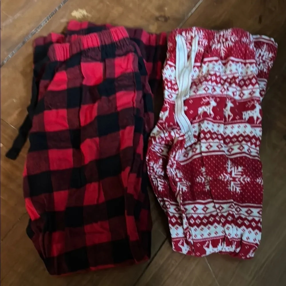 Pajama Bundle- Red and Black Plaid & Reindeer - 2 pairs